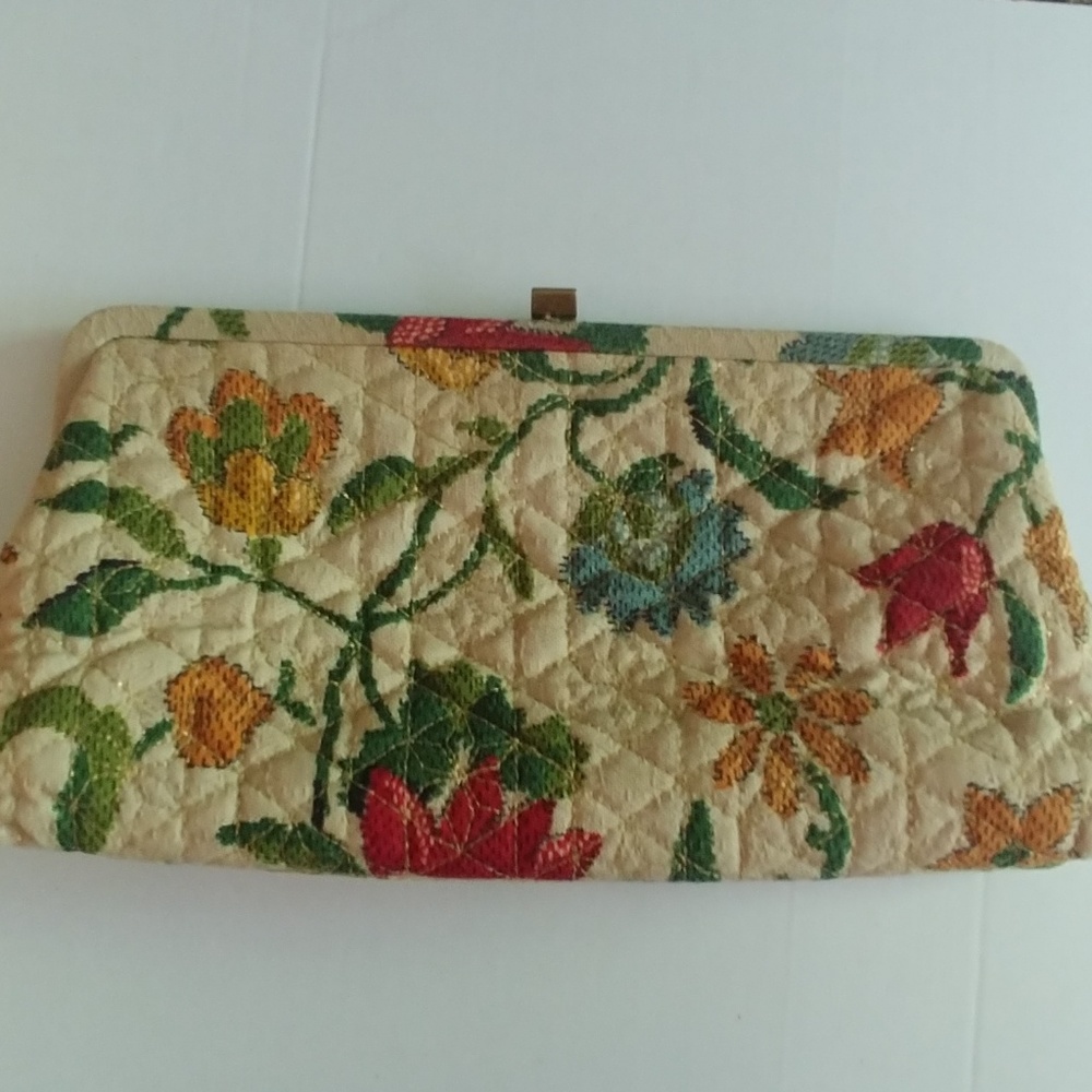 Vintage floral clutch